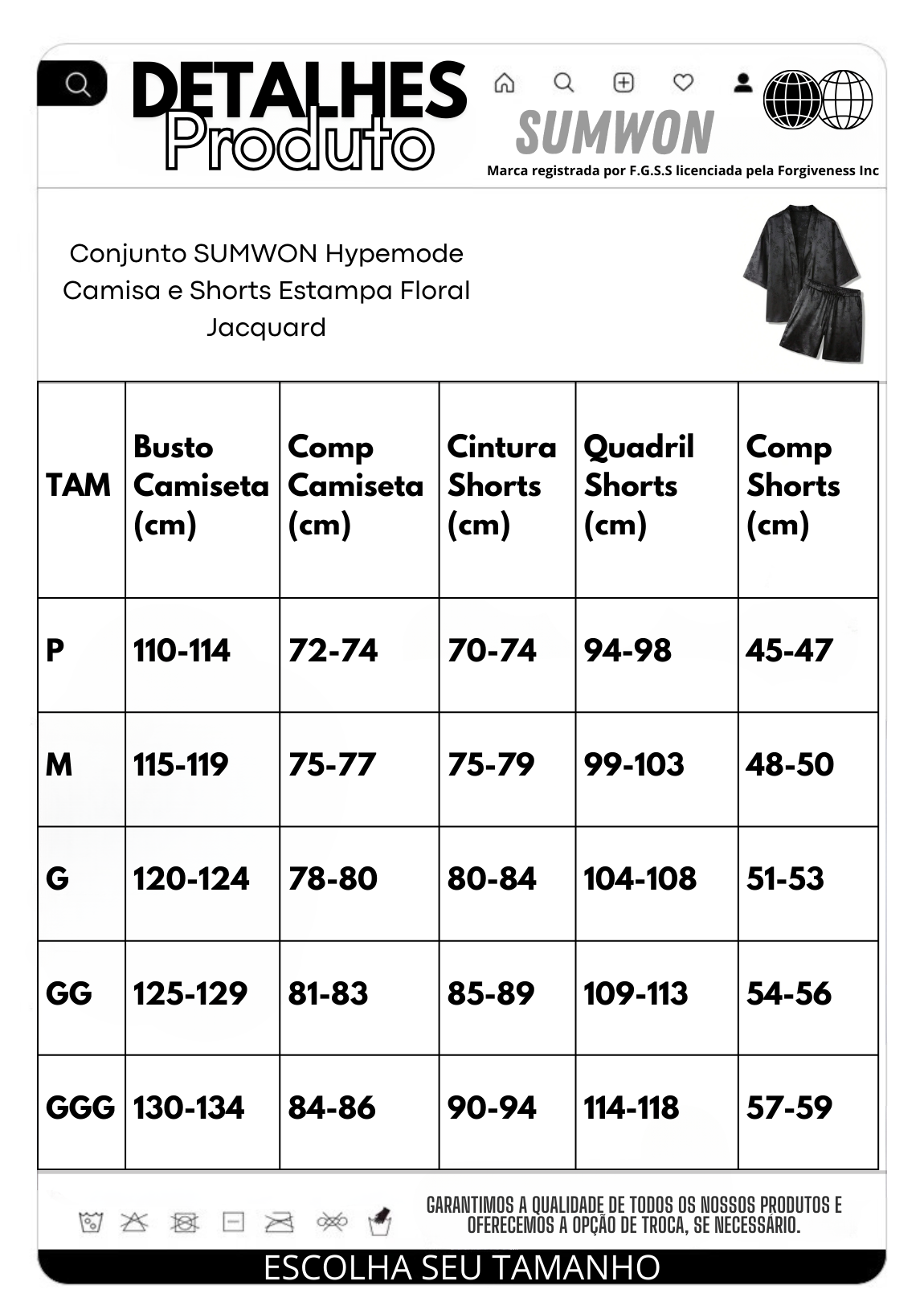 Conjunto SUMWON Hypemode Camisa e Shorts Estampa Floral Jacquard