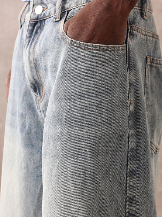 Shorts Denim Oversized de Perna Larga