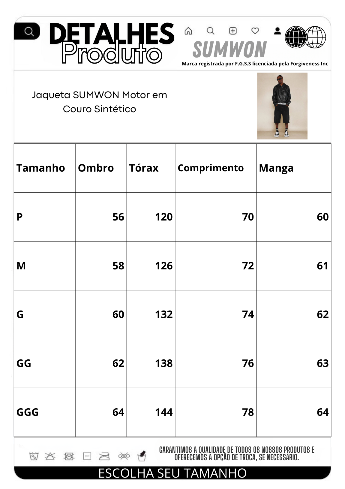 Jaqueta SUMWON Motor em Couro Sintético