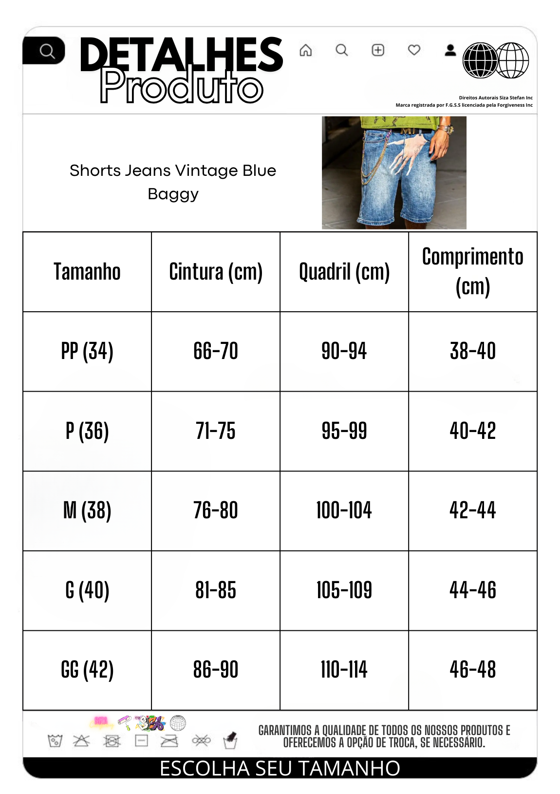 Shorts Jeans Vintage Blue Baggy