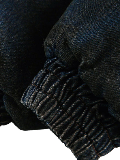 Jaqueta Washed Denim Fur Hooded