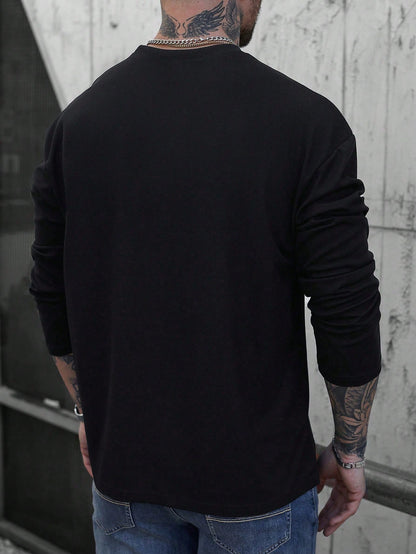 Camiseta CasualCool Black Retro Manga Longa