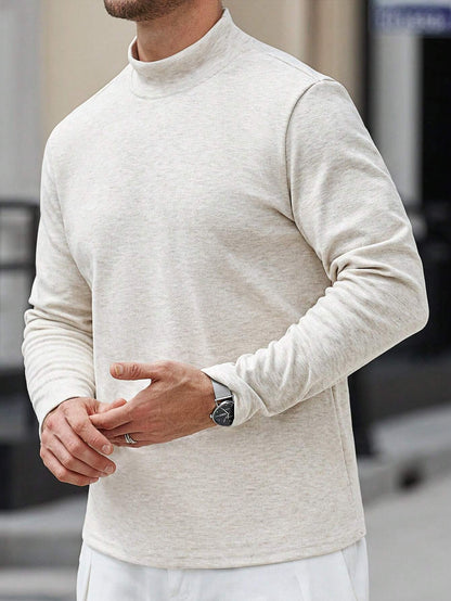 Camiseta CasualCool Luxury de Manga Longa com Gola em Pé