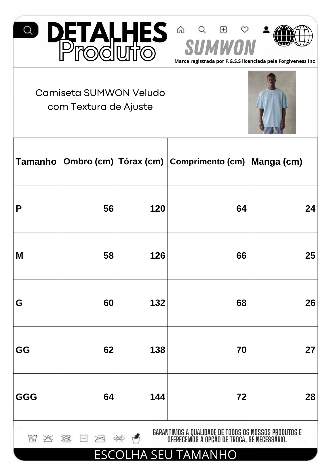 Camiseta SUMWON Veludo com Textura de Ajuste