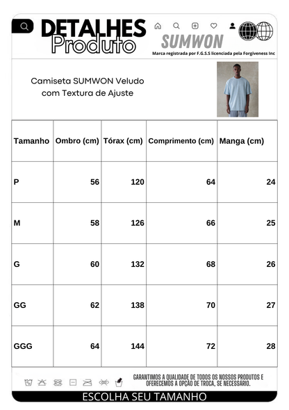 Camiseta SUMWON Veludo com Textura de Ajuste