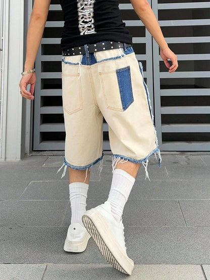 Shorts Denim Bege Punk Jeans
