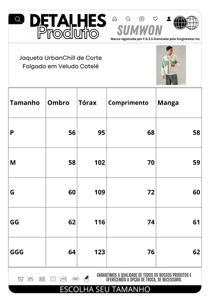 Jaqueta UrbanChill de Corte Folgado em Veludo Cotelê