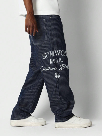 Calça SUMWON Denim reta com bordado