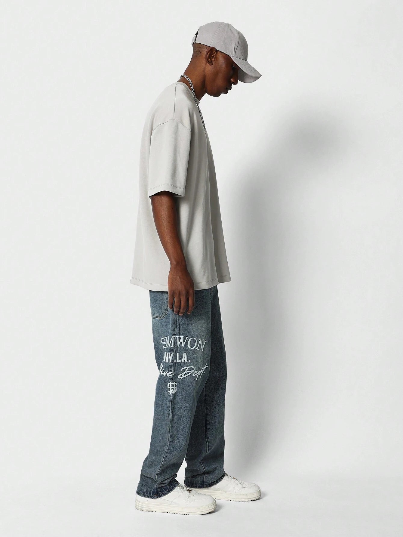 Calça SUMWON Denim reta com bordado