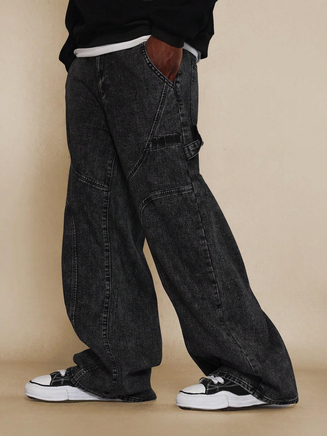 Calça SUMWON Denim Reta Anos 90 com Painéis Curvos