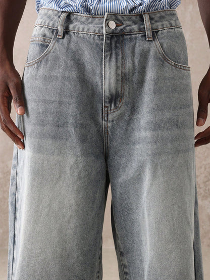 Shorts Denim Oversized de Perna Larga