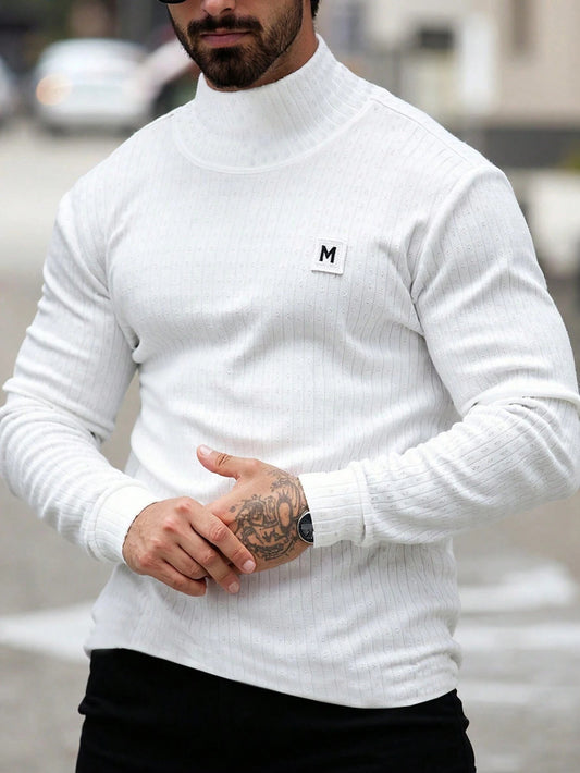 Camiseta CasualCool Masculina de Manga Longa com Gola Olímpica