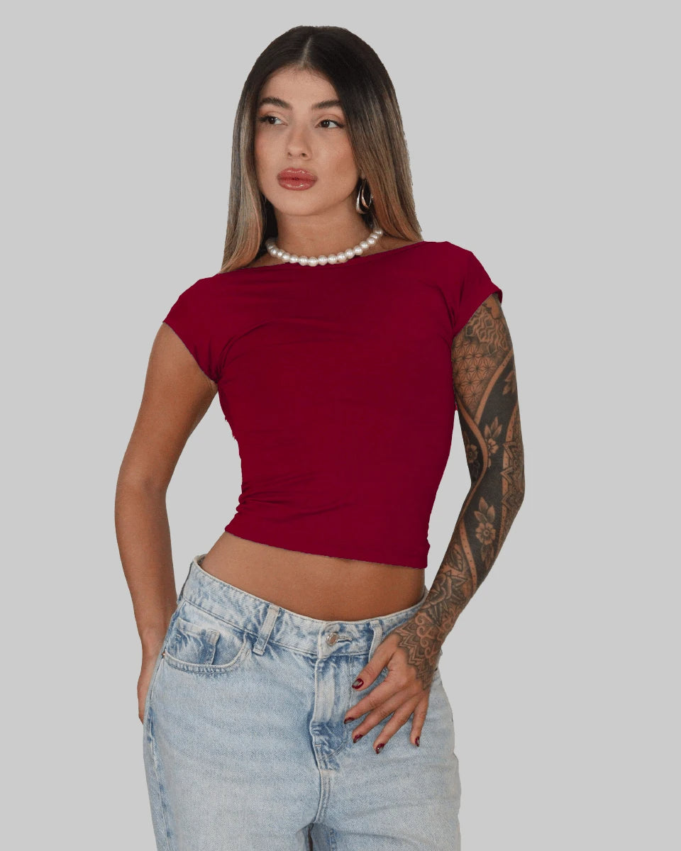 Cropped Back All Baby Tee