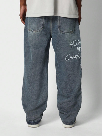 Calça SUMWON Denim reta com bordado