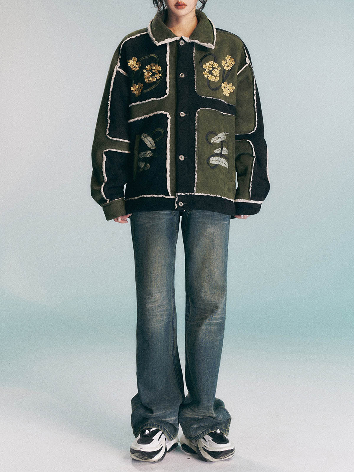 Jaqueta Floral Embroidered Fleece