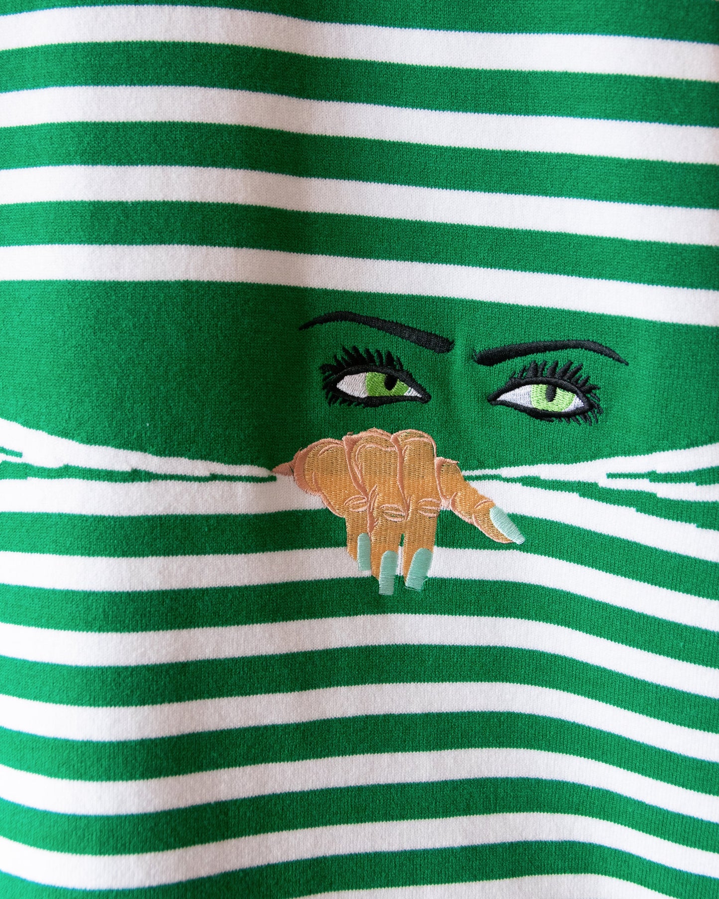 Camiseta KNITTED PEEPING TEE Green Nature