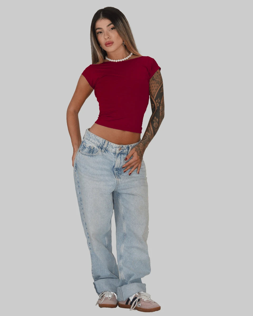 Cropped Back All Baby Tee