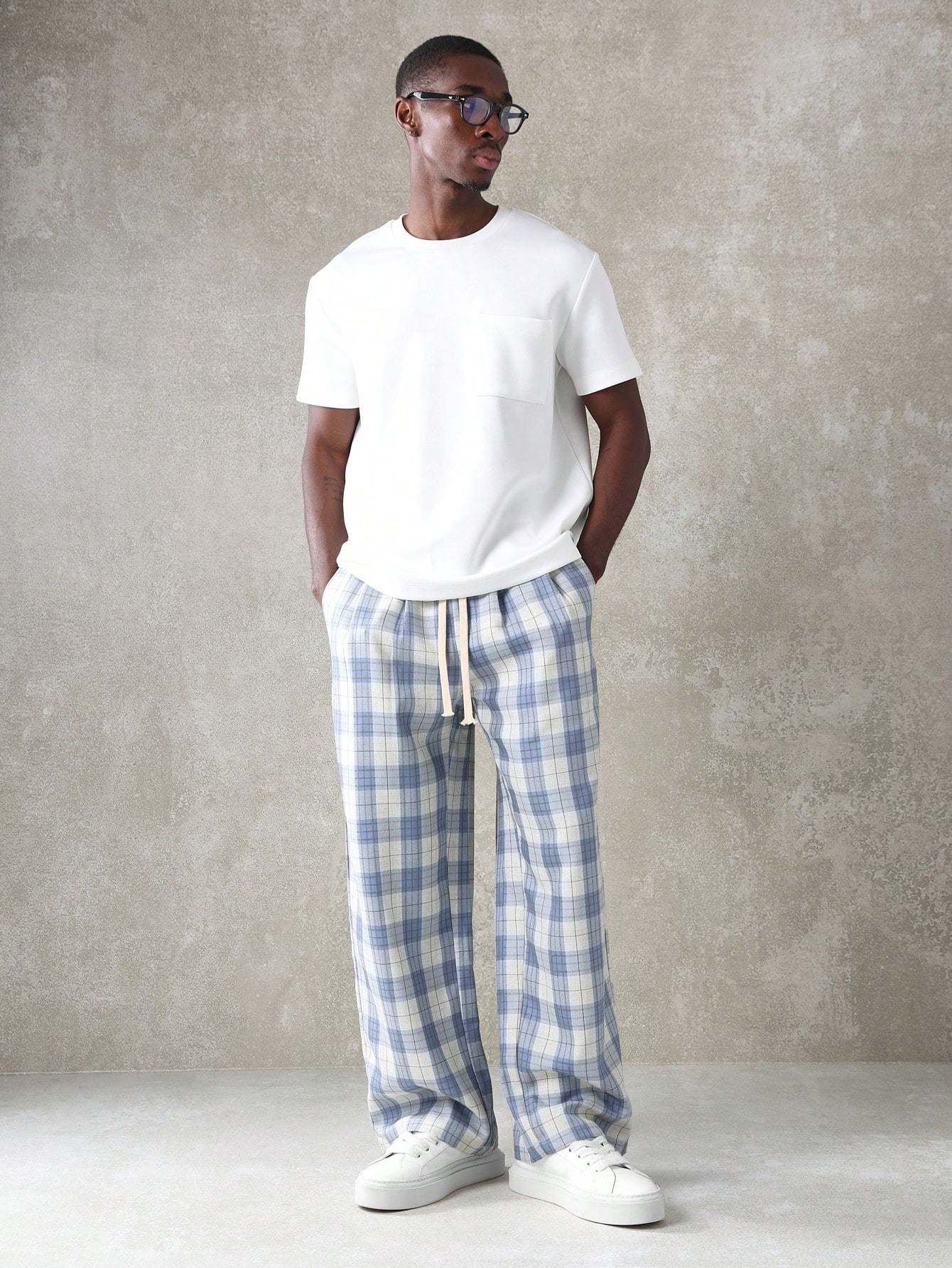 Calça SUMWON Solta Xadrez com Cordões