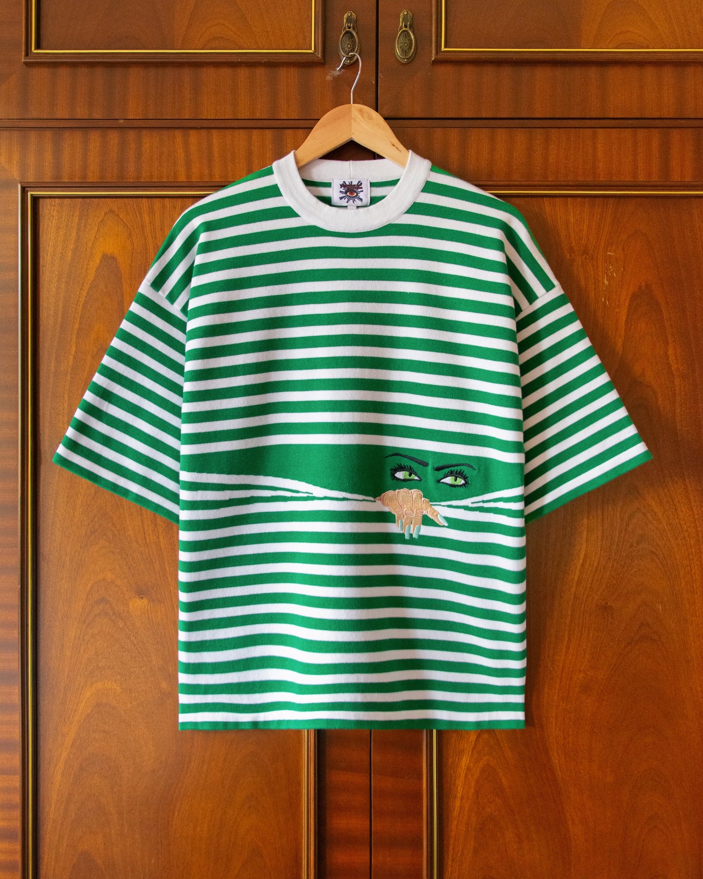 Camiseta KNITTED PEEPING TEE Green Nature