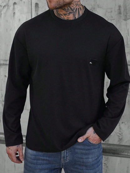 Camiseta CasualCool Black Retro Manga Longa