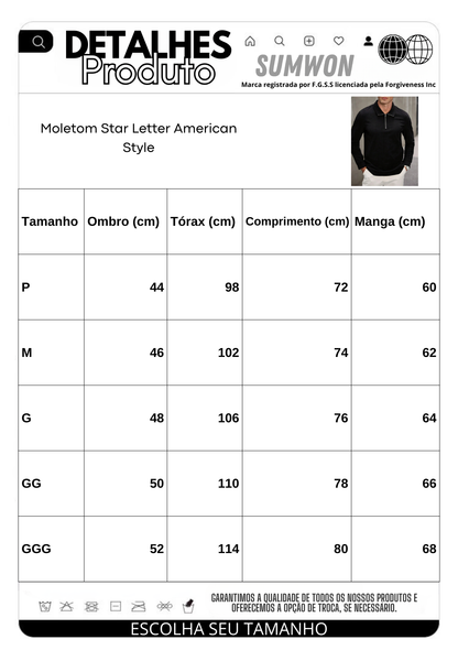 Moletom Star Letter American Style
