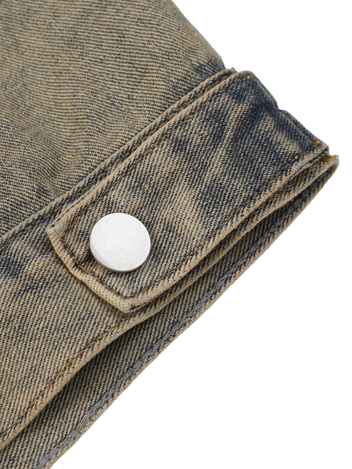 Washed Vintage Letter Print Denim Jacket