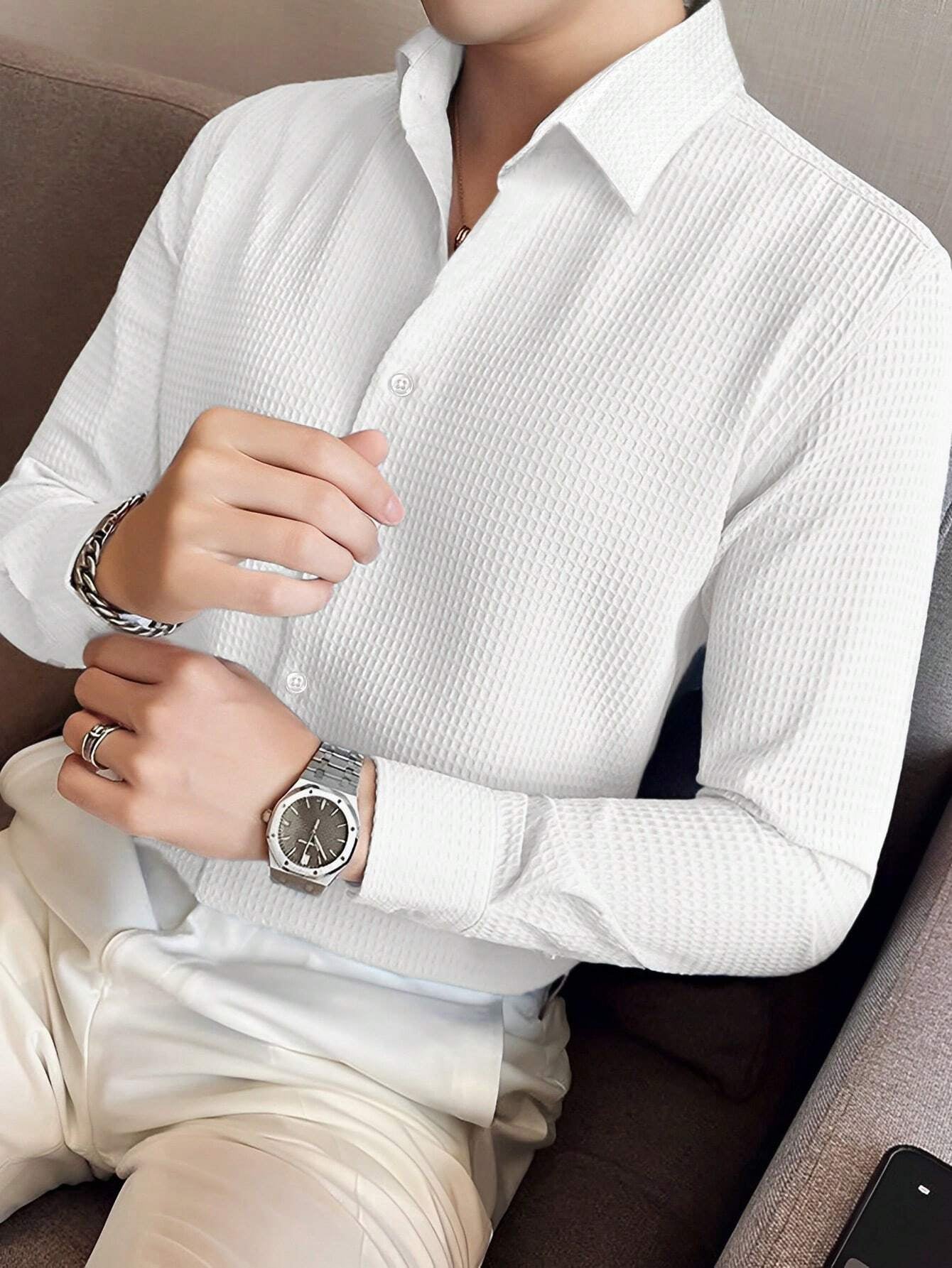 Camisa clássica social elegance manga comprida