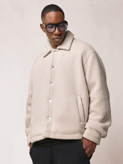 Jaqueta SUMWON Caixa Abotoada em Tecido Borg