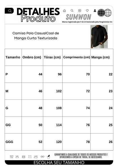 Camisa Polo CasualCool de Manga Curta Texturizada