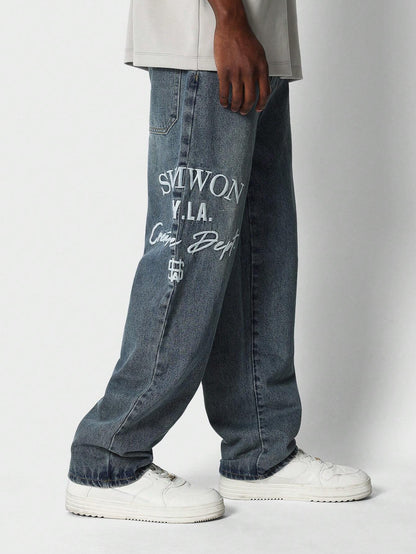 Calça SUMWON Denim reta com bordado