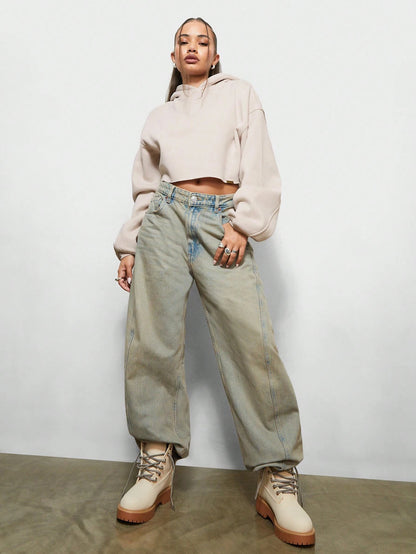 Moletom Oversized Cropped Loungewear