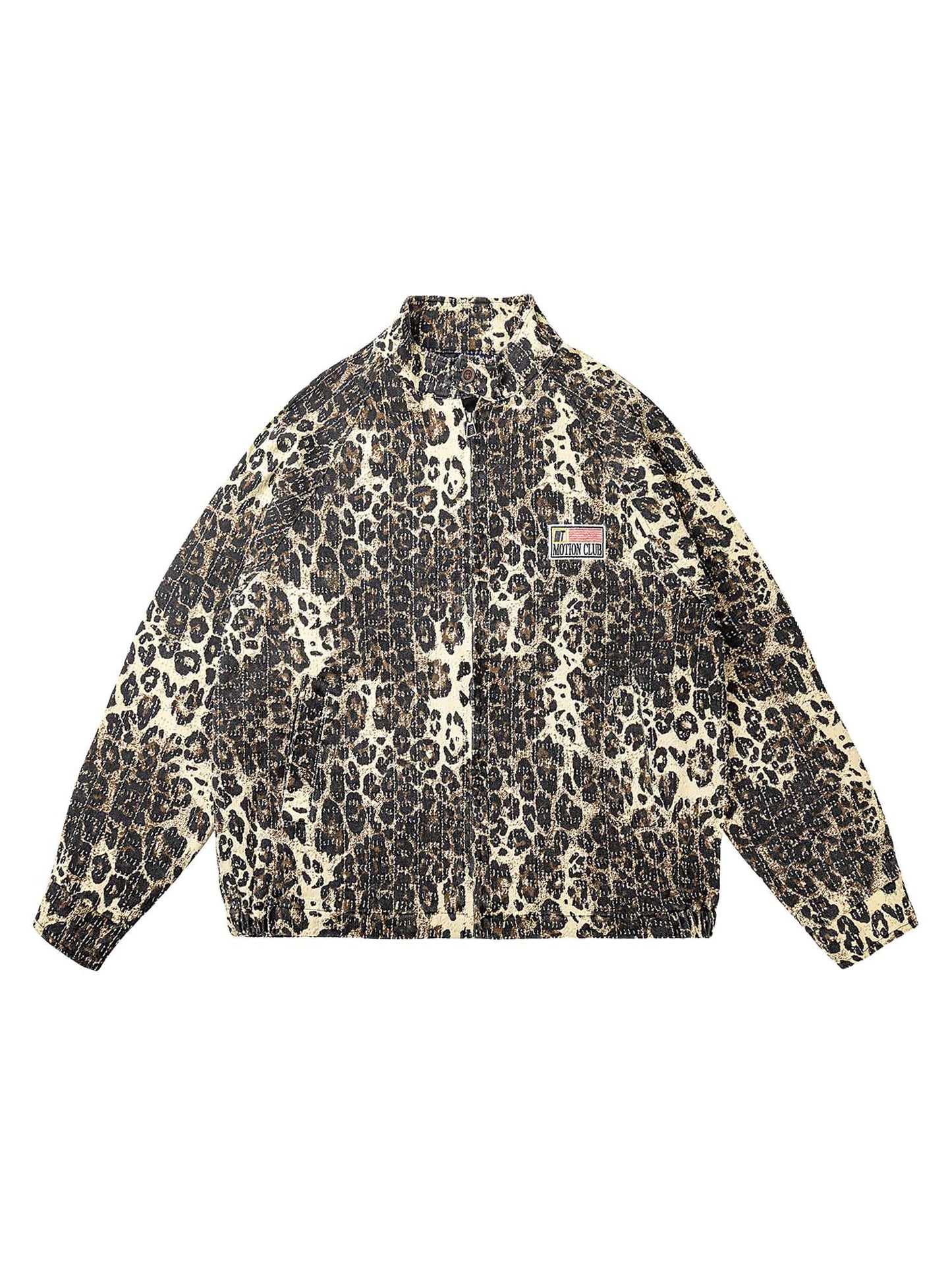 Jaqueta Retro Leopard Printed Denim