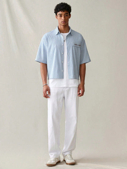 Camisa UrbanChill StreetEZ de manga curta listrada
