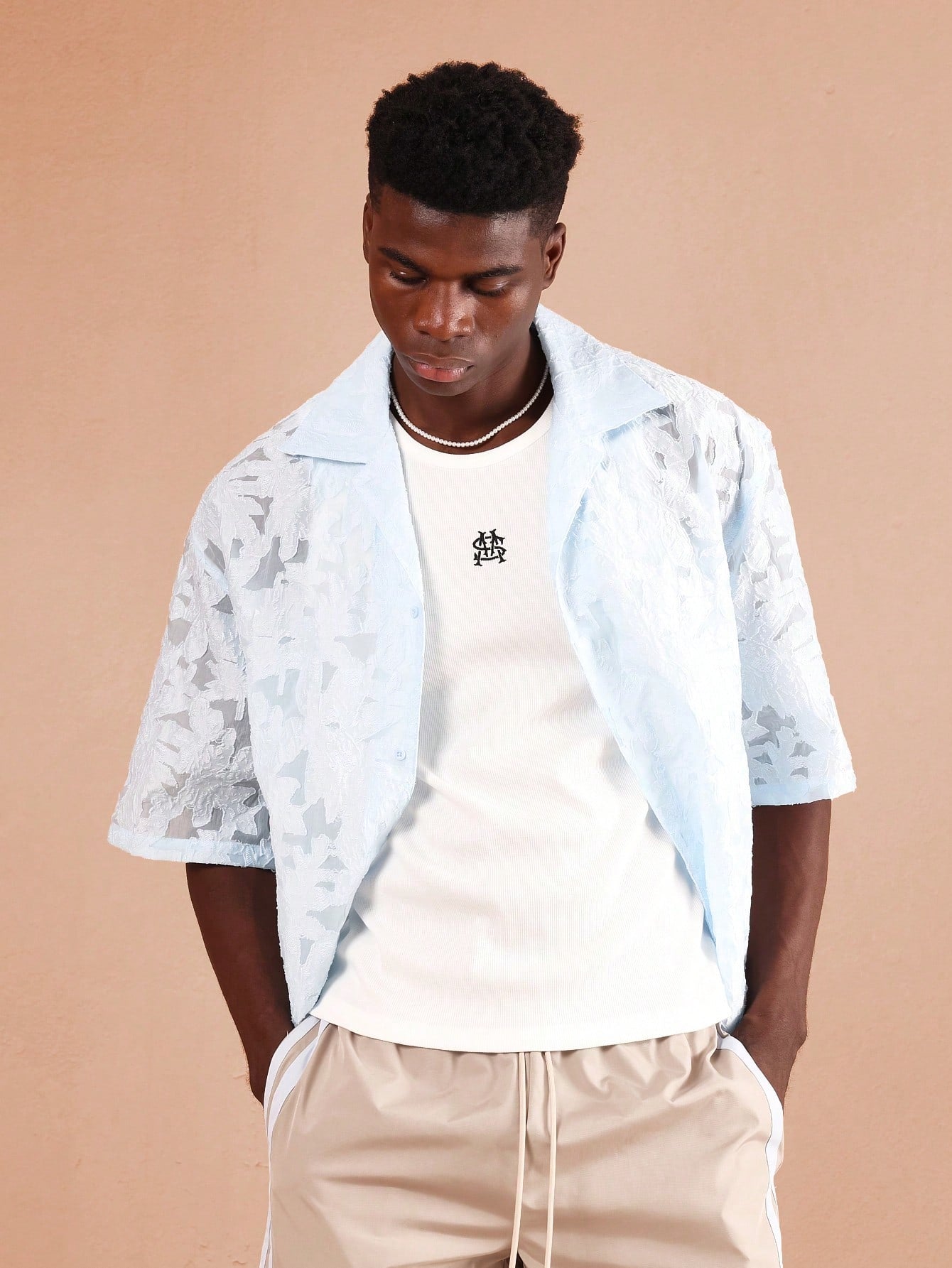 Camisa Jacquard de Renda