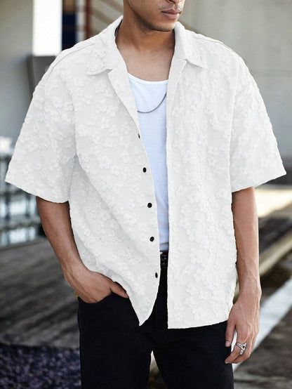 Camisa Floeyr de Manga Curta Jacquard