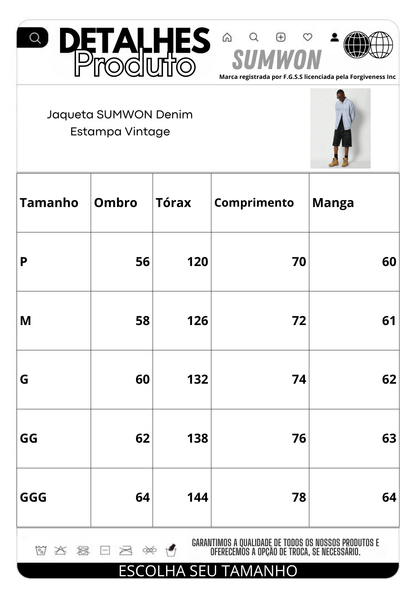 Jaqueta SUMWON Denim Estampa Vintage