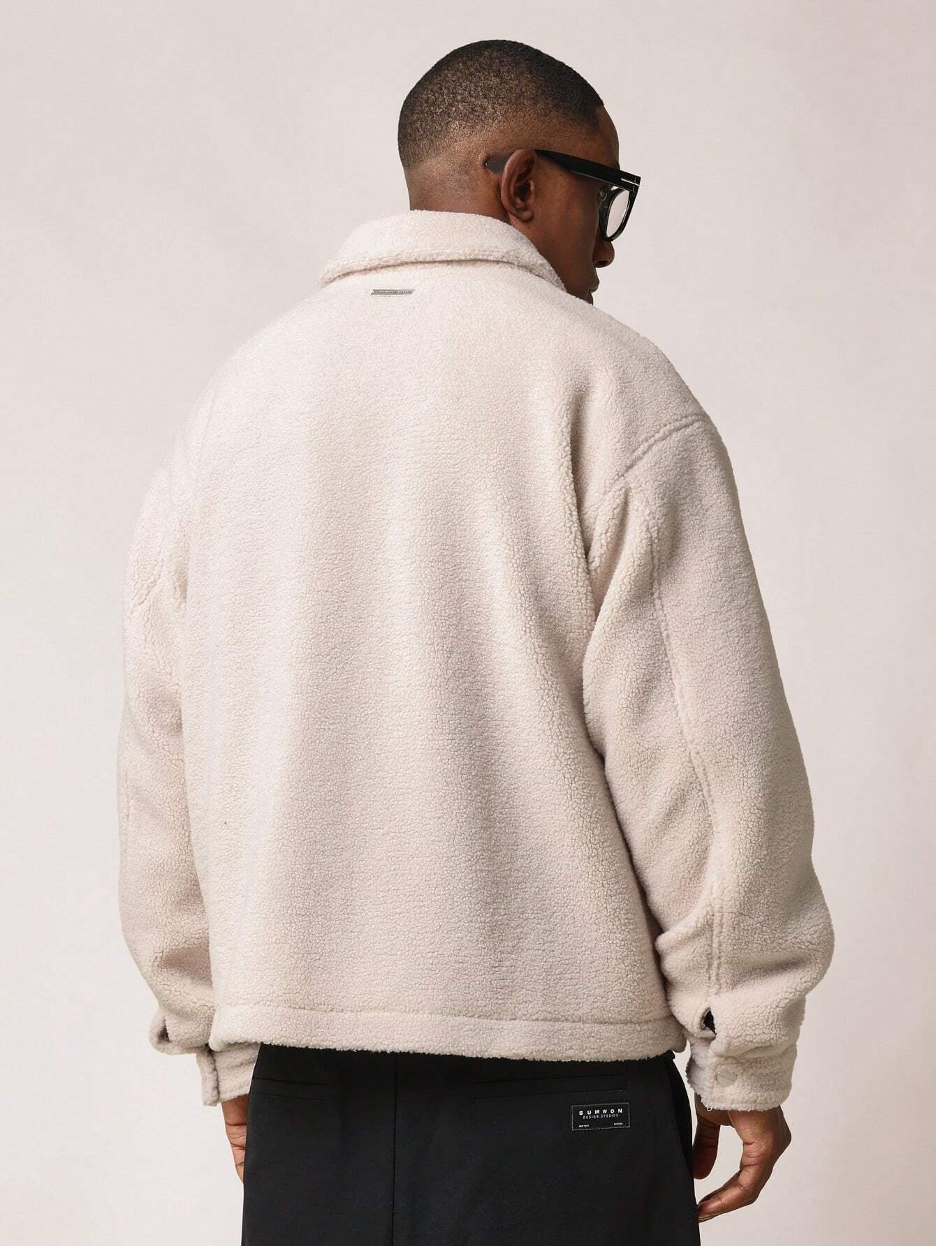 Jaqueta SUMWON Caixa Abotoada em Tecido Borg