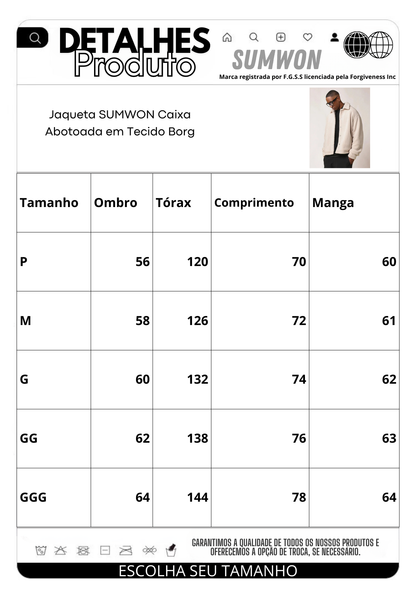Jaqueta SUMWON Caixa Abotoada em Tecido Borg