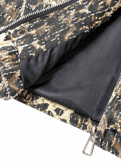 Jaqueta Retro Leopard Printed Denim