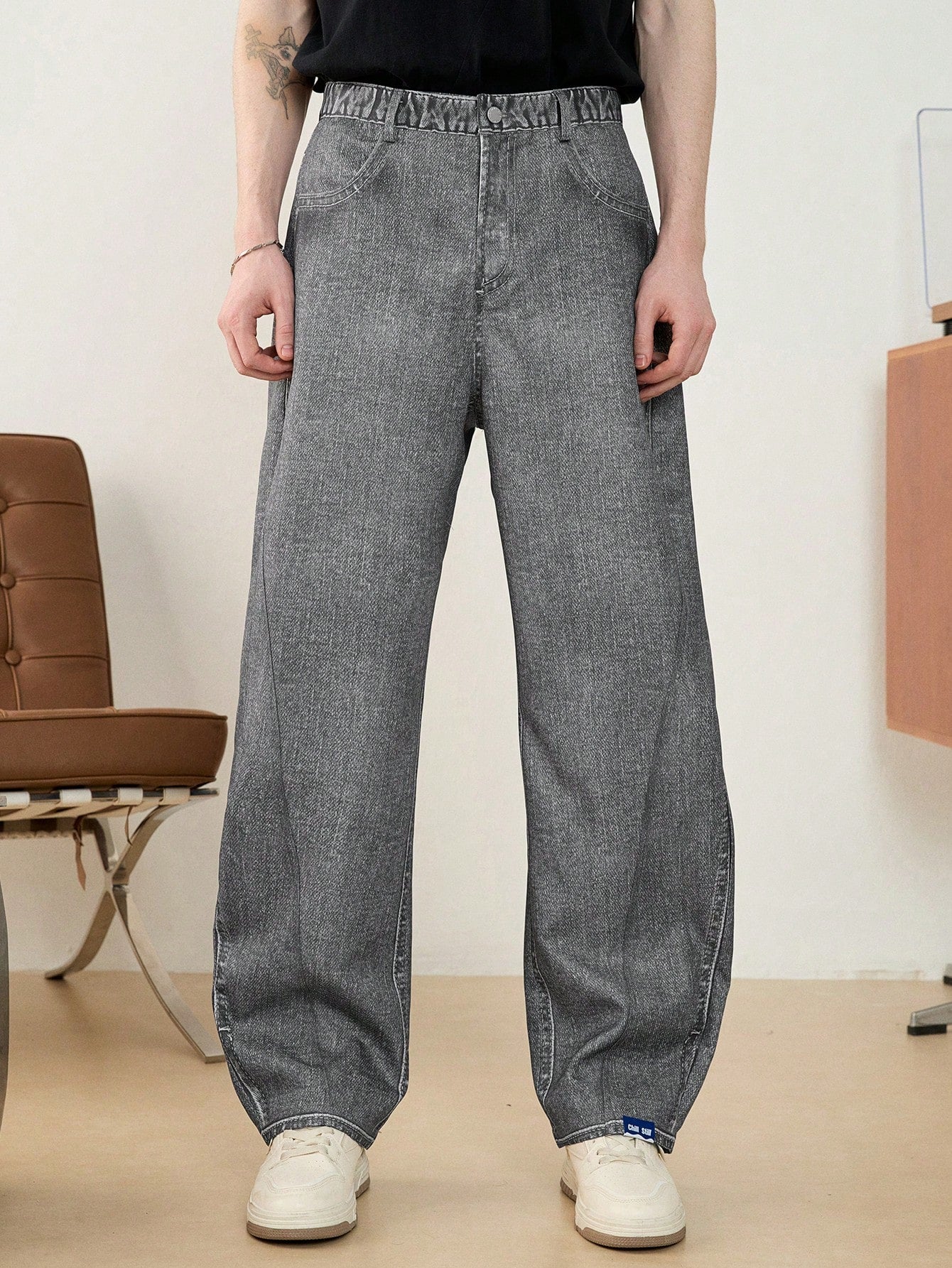 Calça UrbanChill Grey Casual Reta