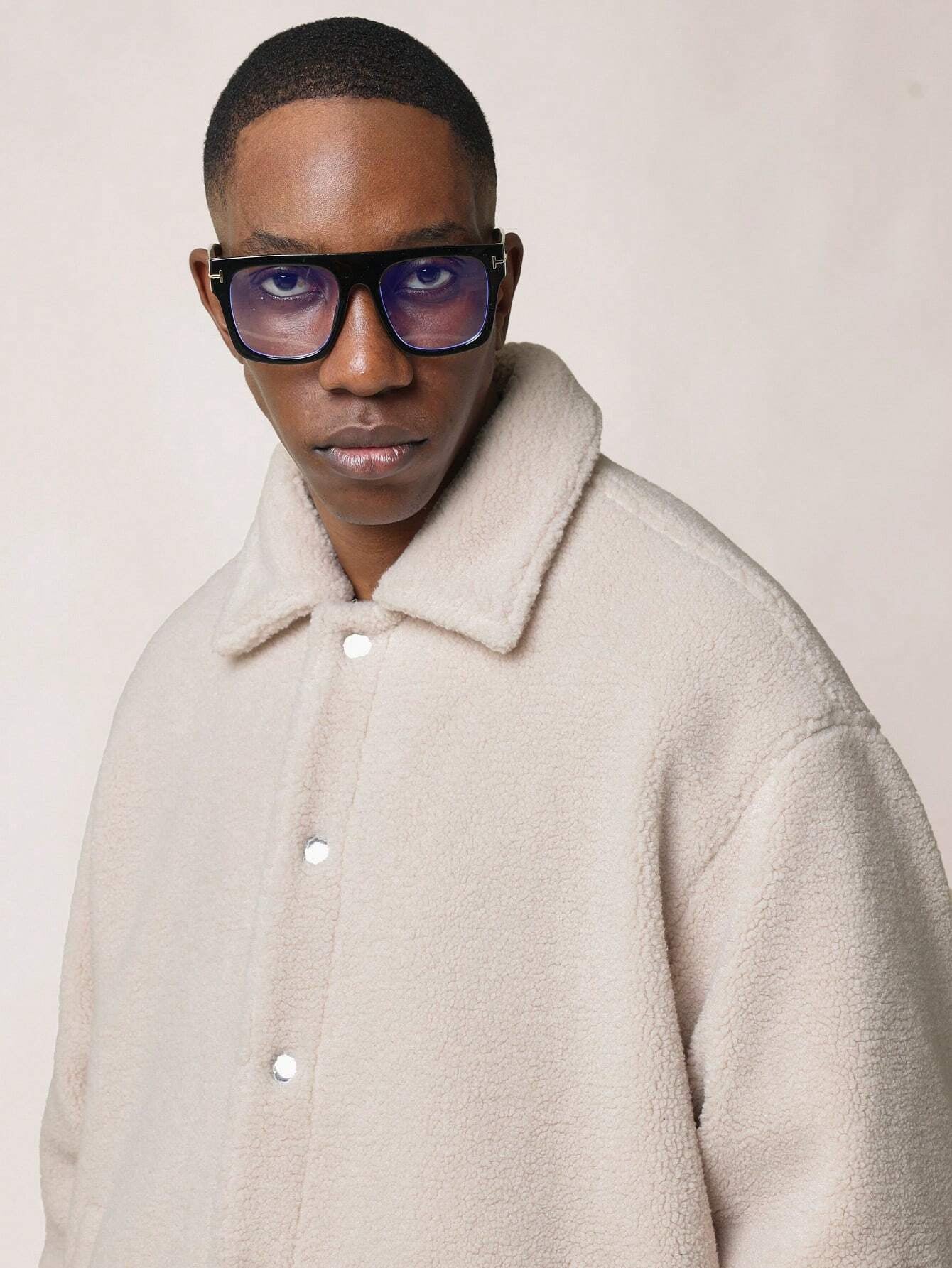 Jaqueta SUMWON Caixa Abotoada em Tecido Borg