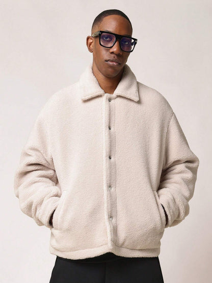 Jaqueta SUMWON Caixa Abotoada em Tecido Borg