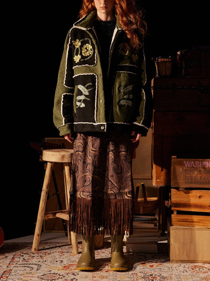 Jaqueta Floral Embroidered Fleece