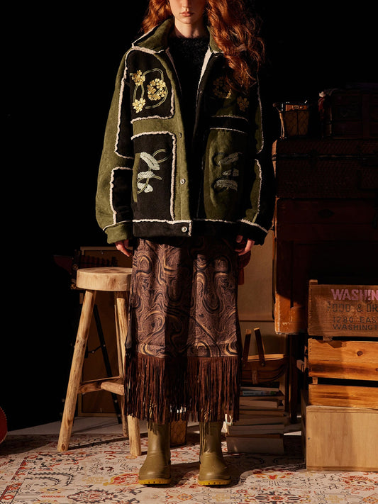 Jaqueta Floral Embroidered Fleece