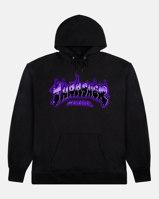 AIRBRUSH - HOODIE - BLACK / PURPLE