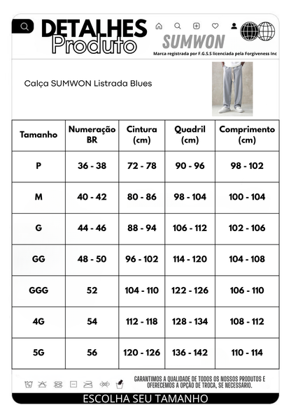 Calça SUMWON Listrada Blues