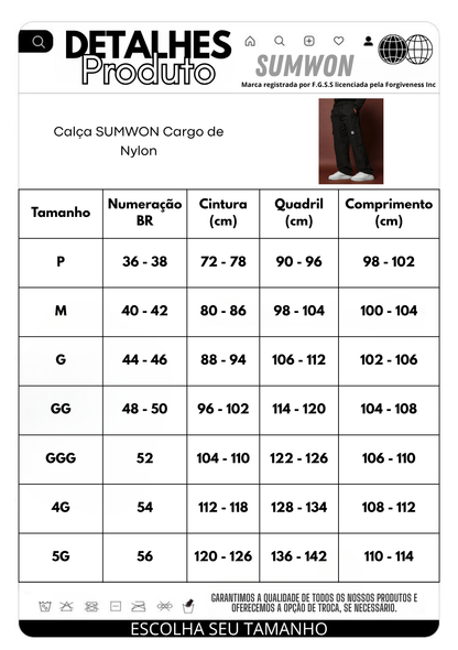 Calça SUMWON Cargo de Nylon