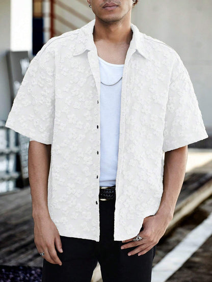 Camisa Floeyr de Manga Curta Jacquard