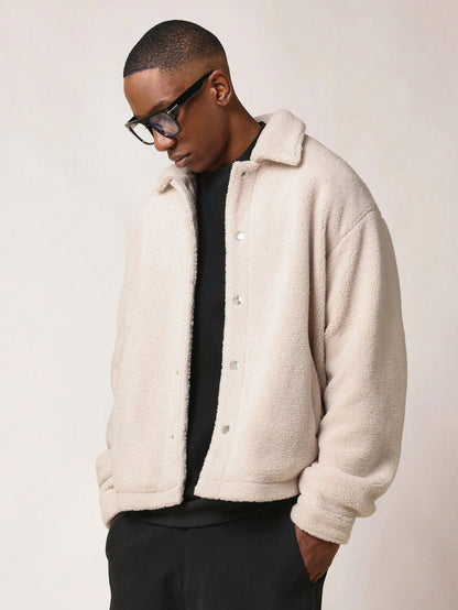 Jaqueta SUMWON Caixa Abotoada em Tecido Borg