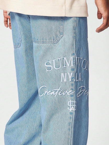 Calça SUMWON Denim reta com bordado